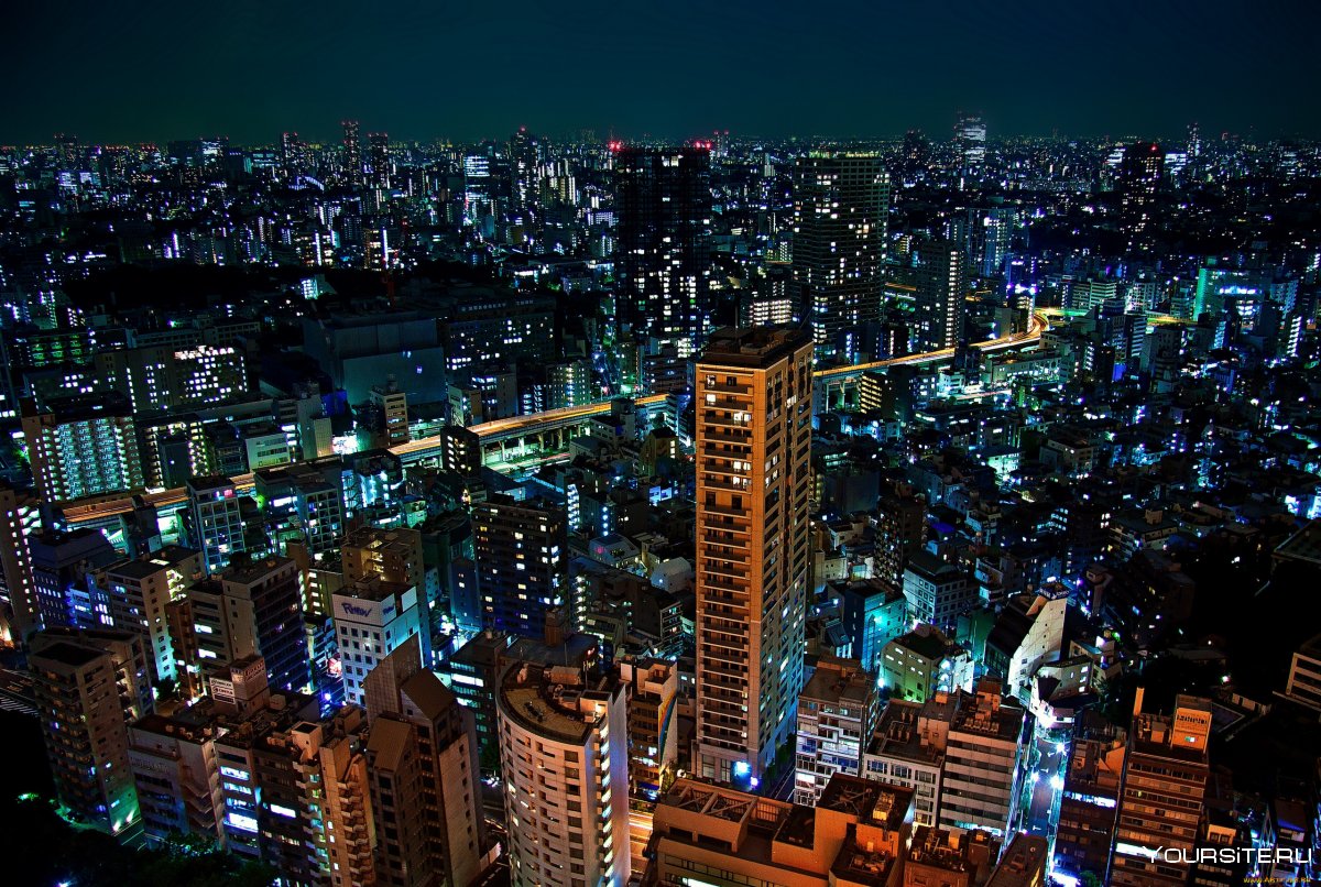 Город Токио ночью