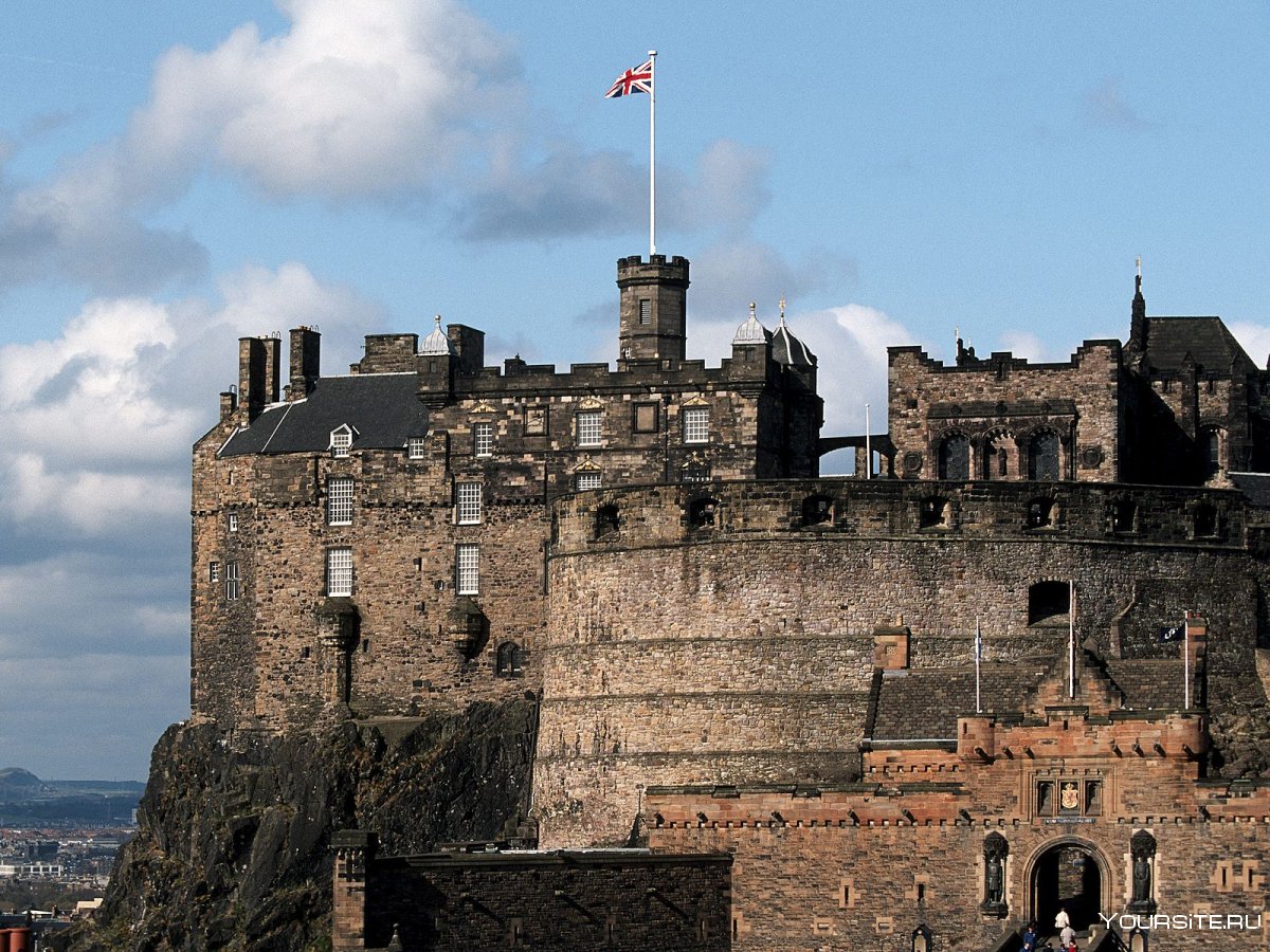 Эдинбургский замок Эдинбург Шотландия пушки
