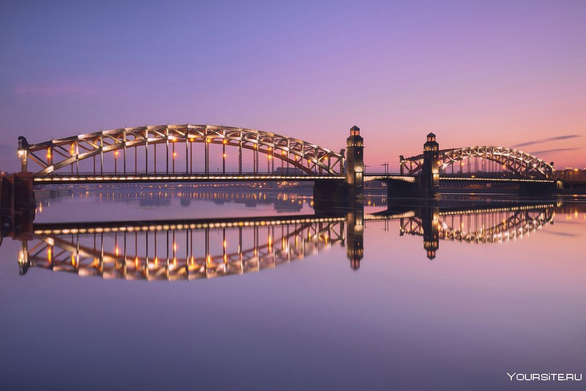 Река Нева, мост Петра Великого