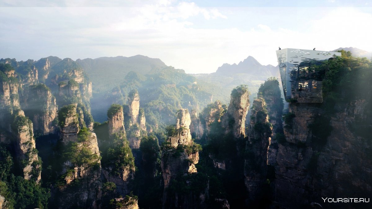 Китай горы аватара стеклянный мост