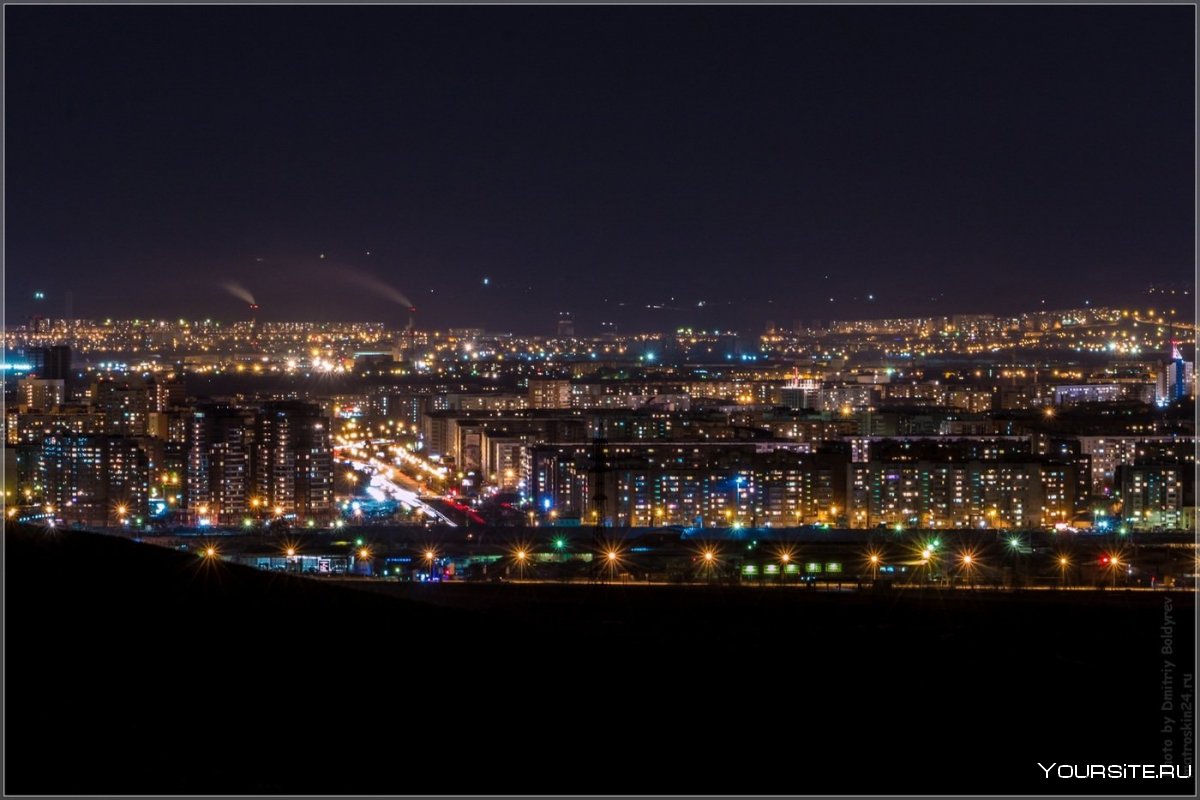 Ночной город Красноярск