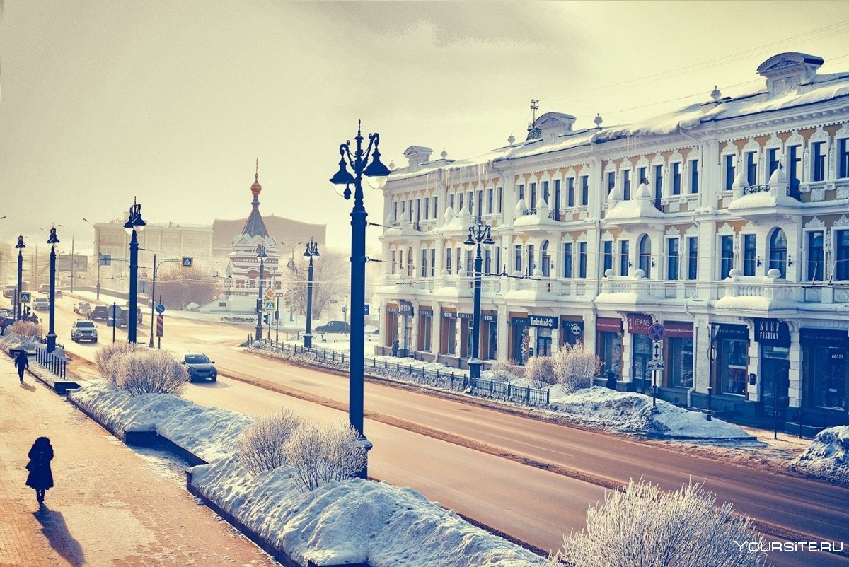 Омск исторический центр зимой