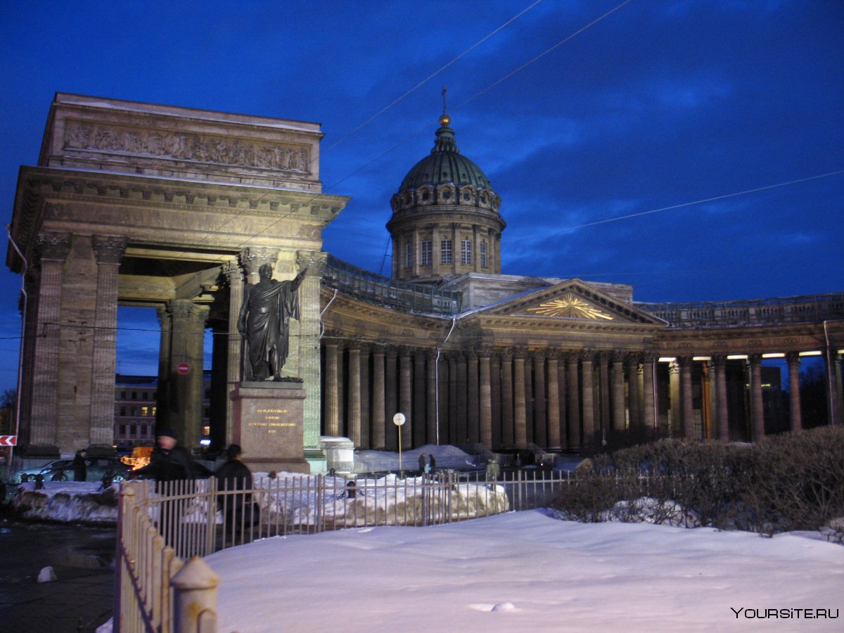 Казанский собор в Санкт-Петербурге зима