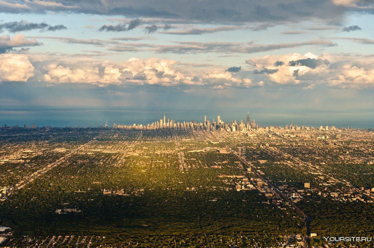 Пригород Чикаго с высоты птичьего полета