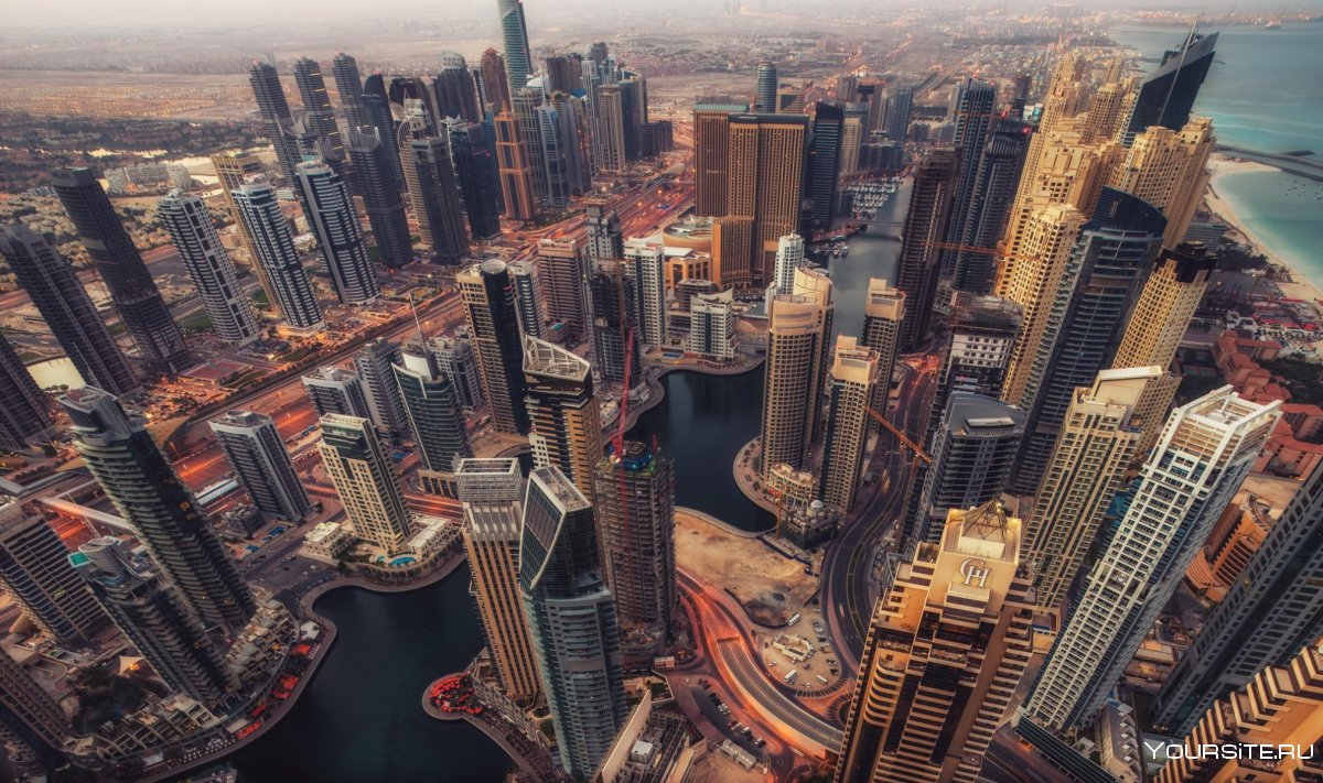 Город Дубай с высоты