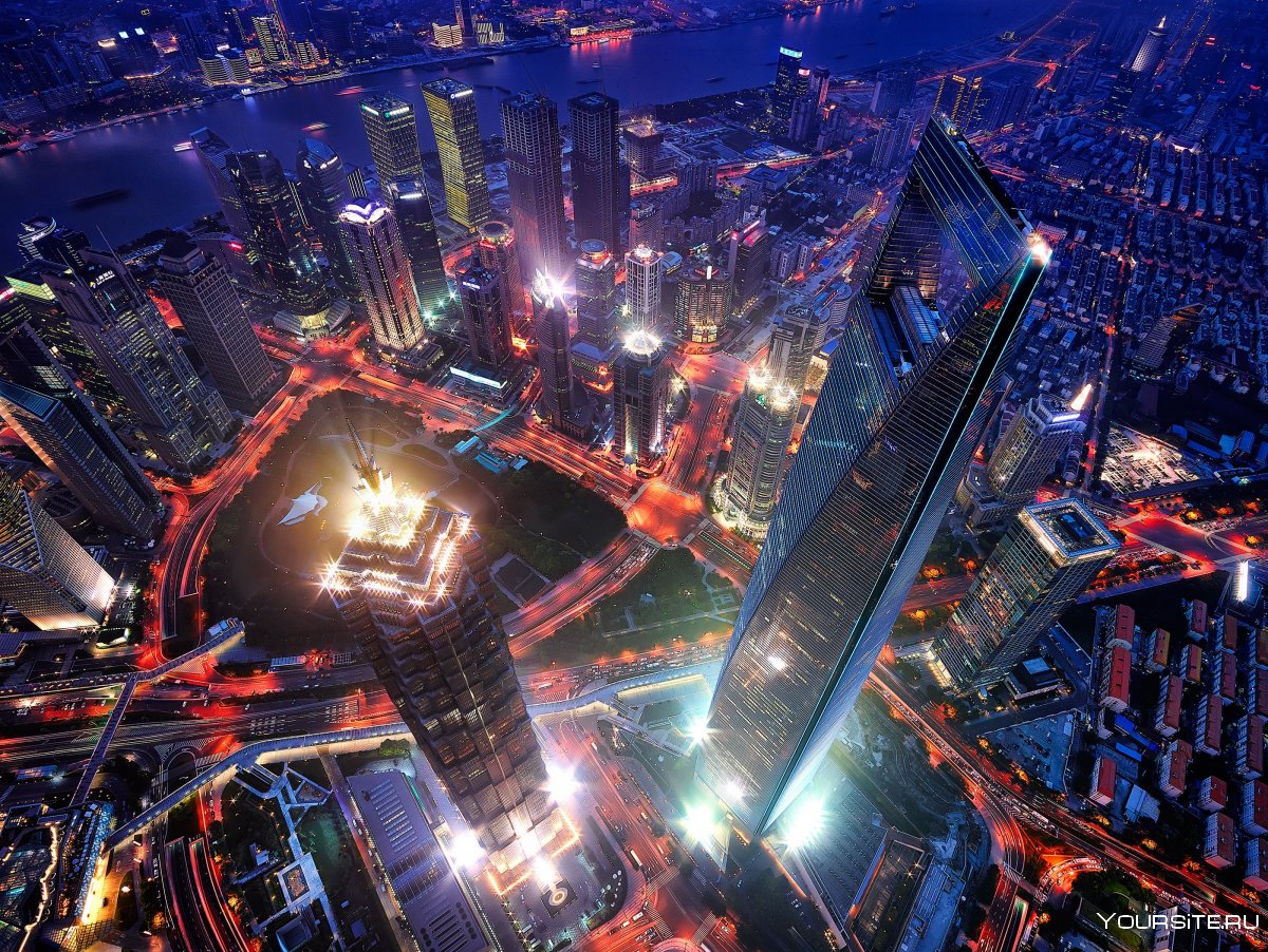 Китай ночной Шанхай 8к