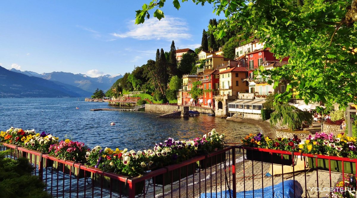 Озеро Комо Италия горы Швейцария