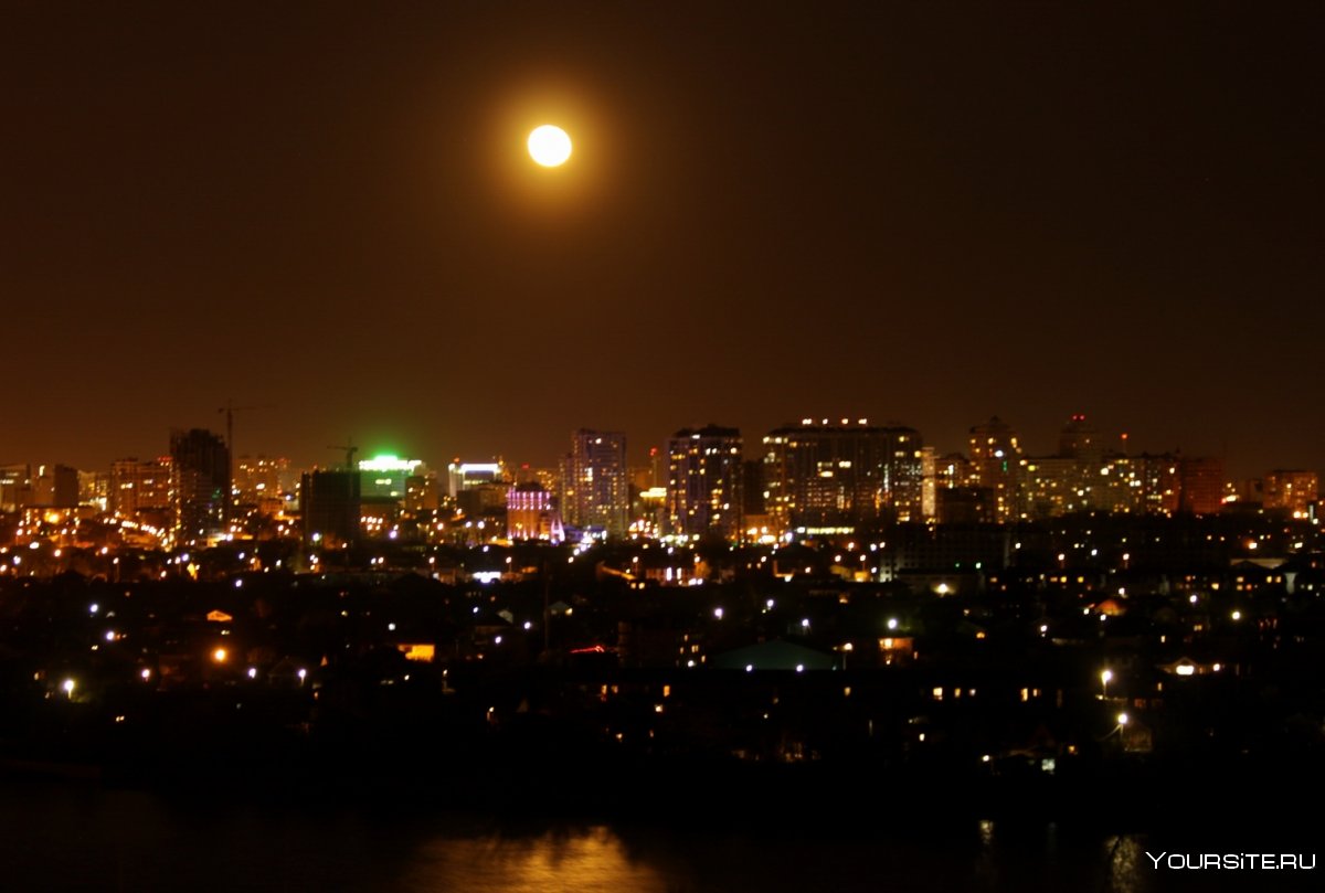 Вид на Краснодар ночью