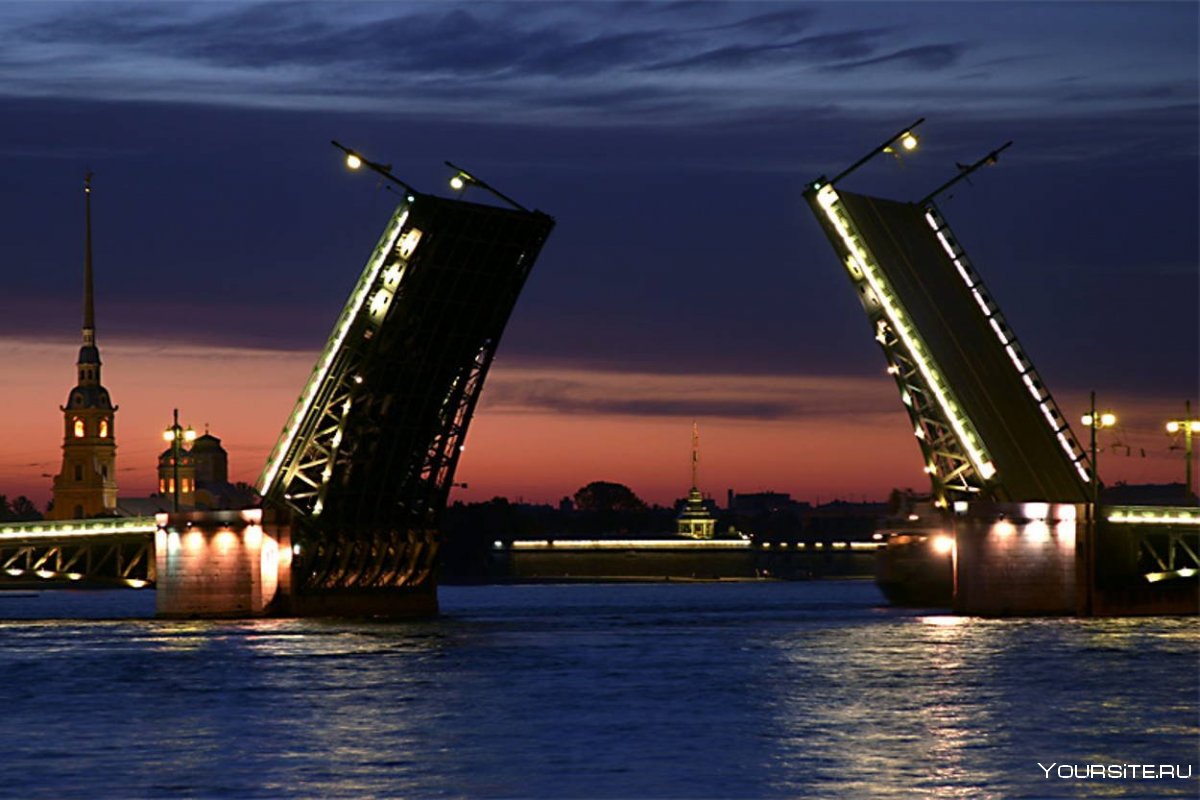 Санкт-Петербург Троицкий мост раздвижной