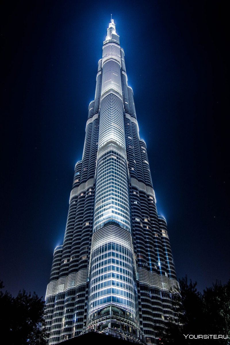 Дубай небоскребы ночью