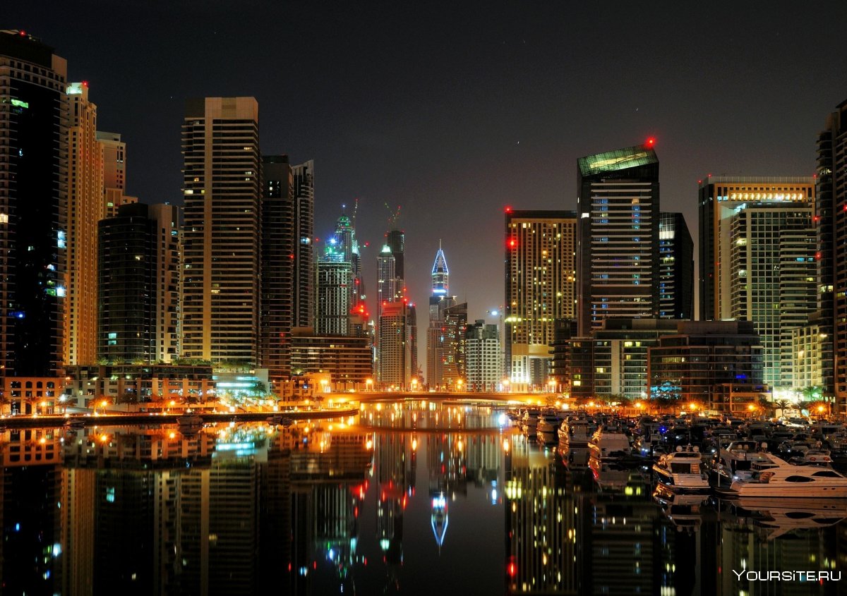 Дубай Марина ночью
