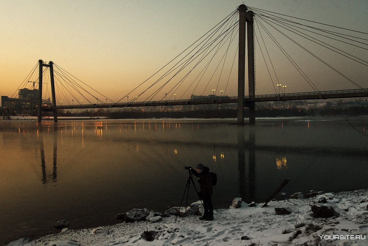 Красноярск мост рассвет