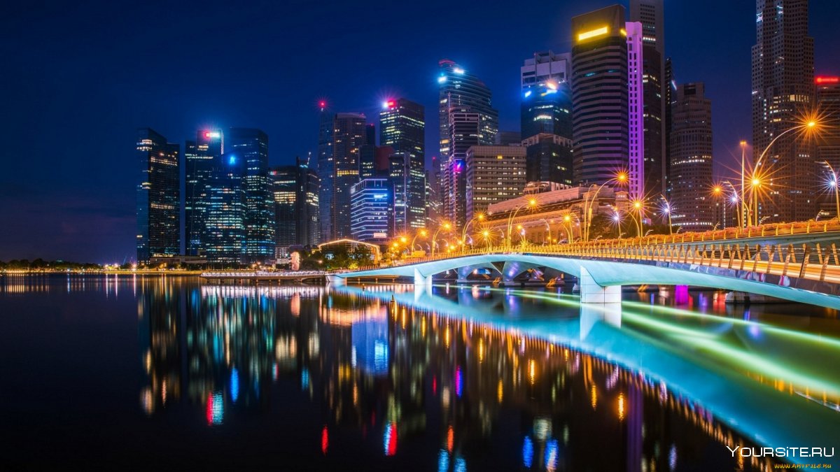 Ночной Сингапур 4к