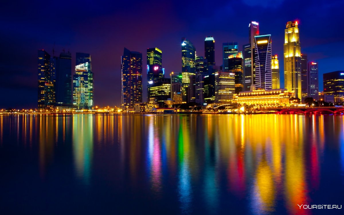 Сингапур ночной вид