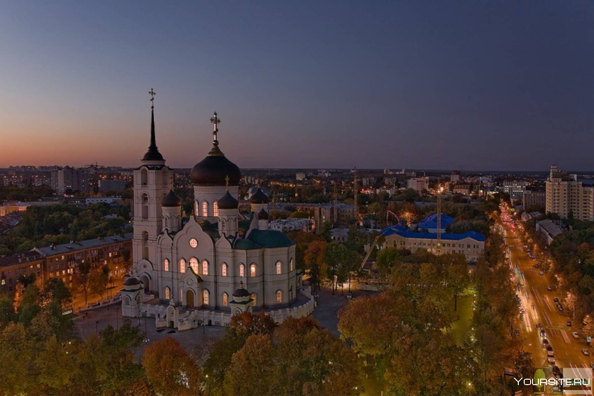 Ночной Воронеж кафедральный собор