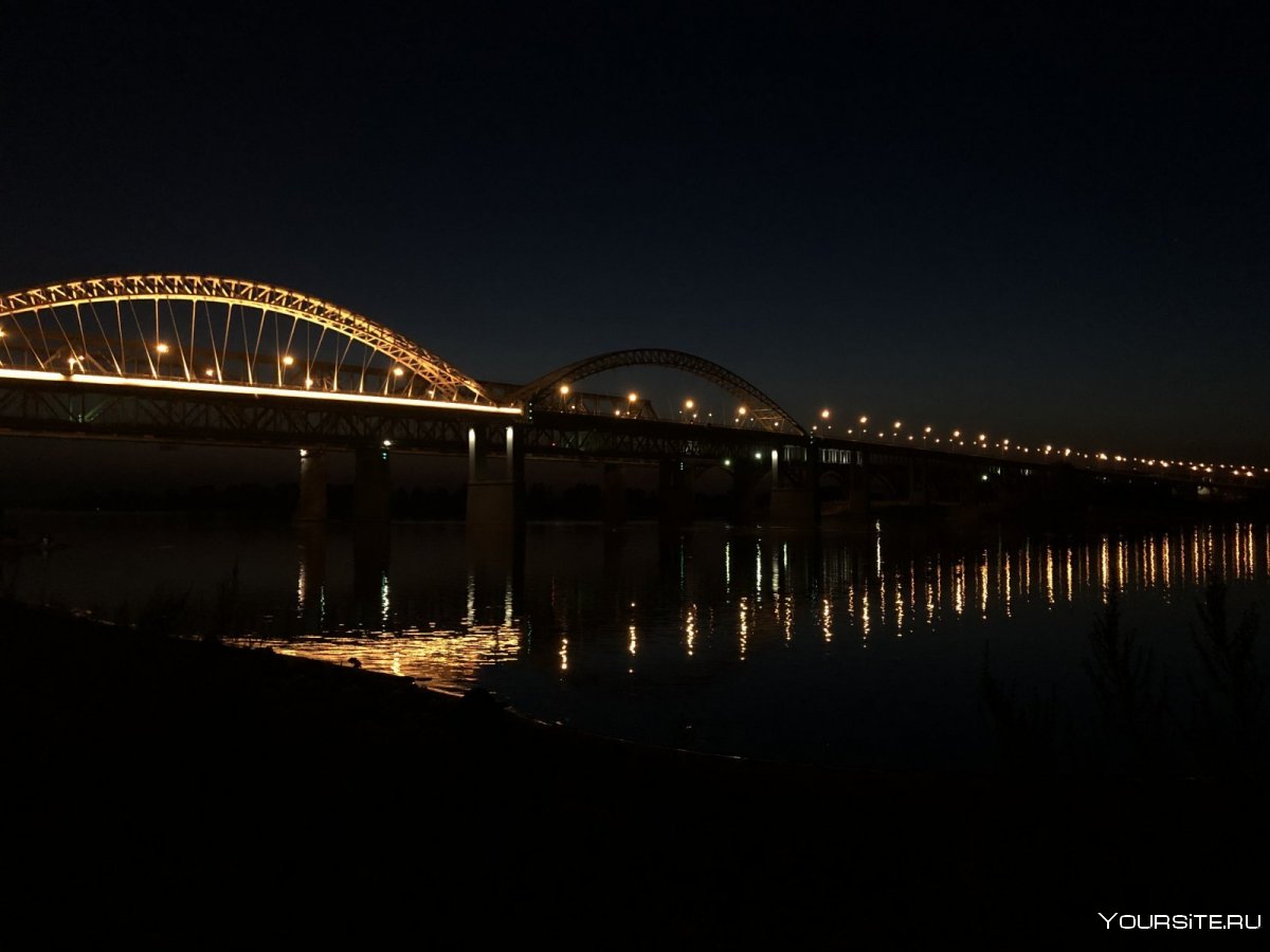 Ночной Борский мост