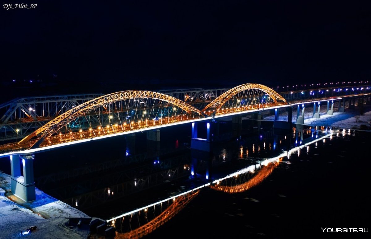 Ночной Борский мост