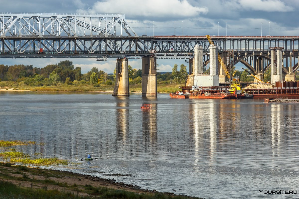 Река Волга Борский мост