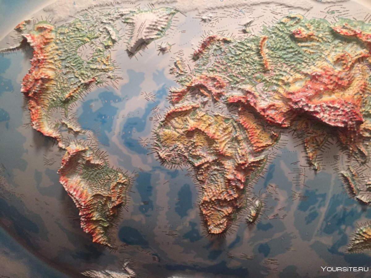 Рельефная карта мира