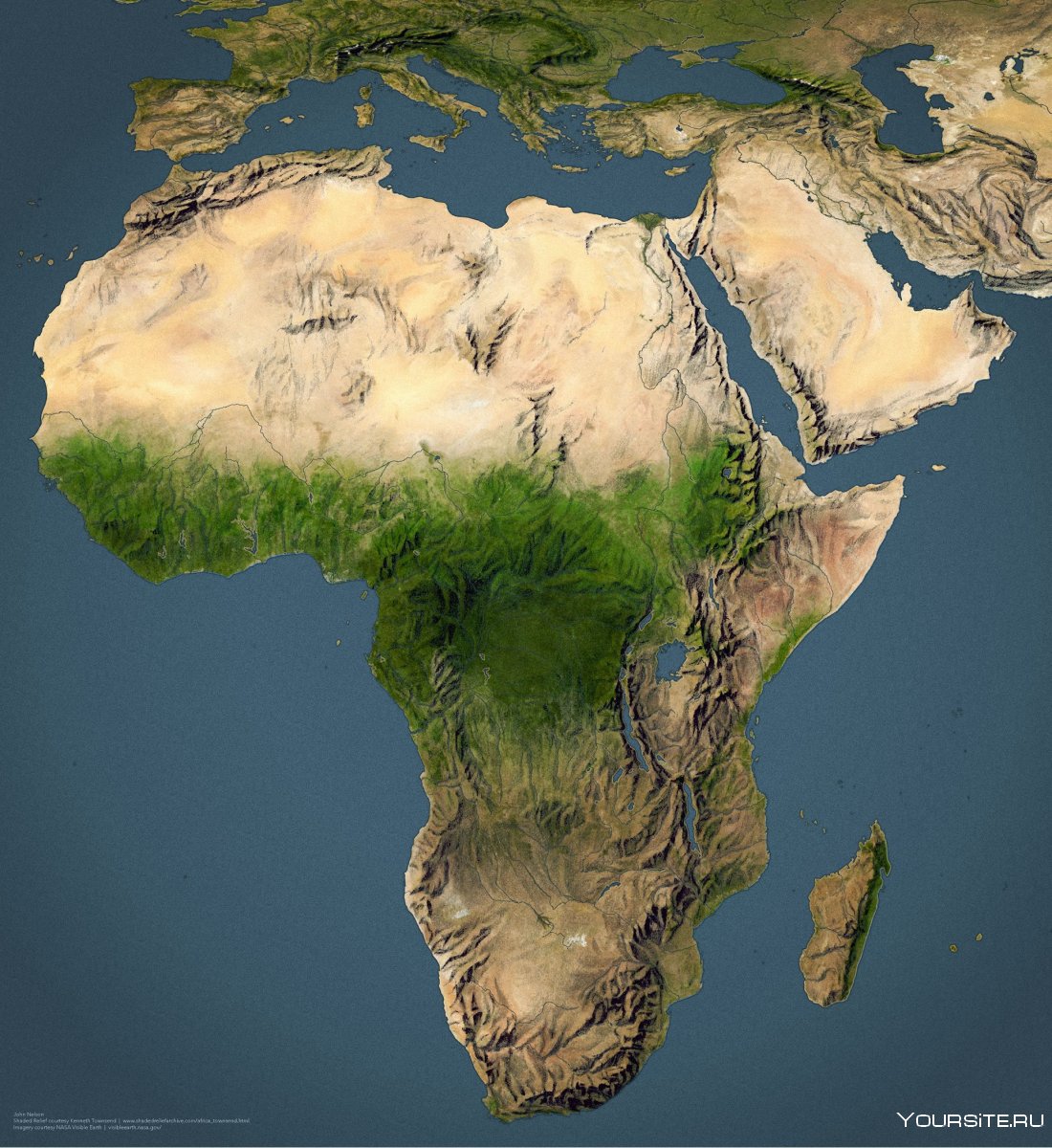 Рельеф Африки 3д карта