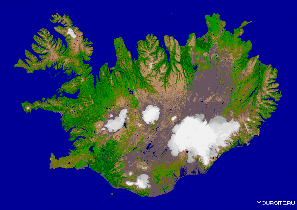 Карта Исландии красивая