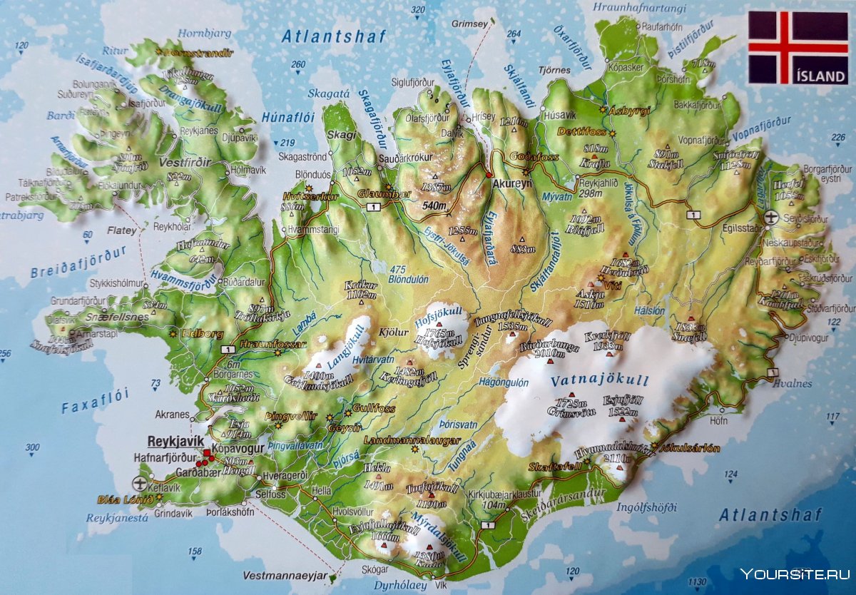 Остров Исландия карта для детей