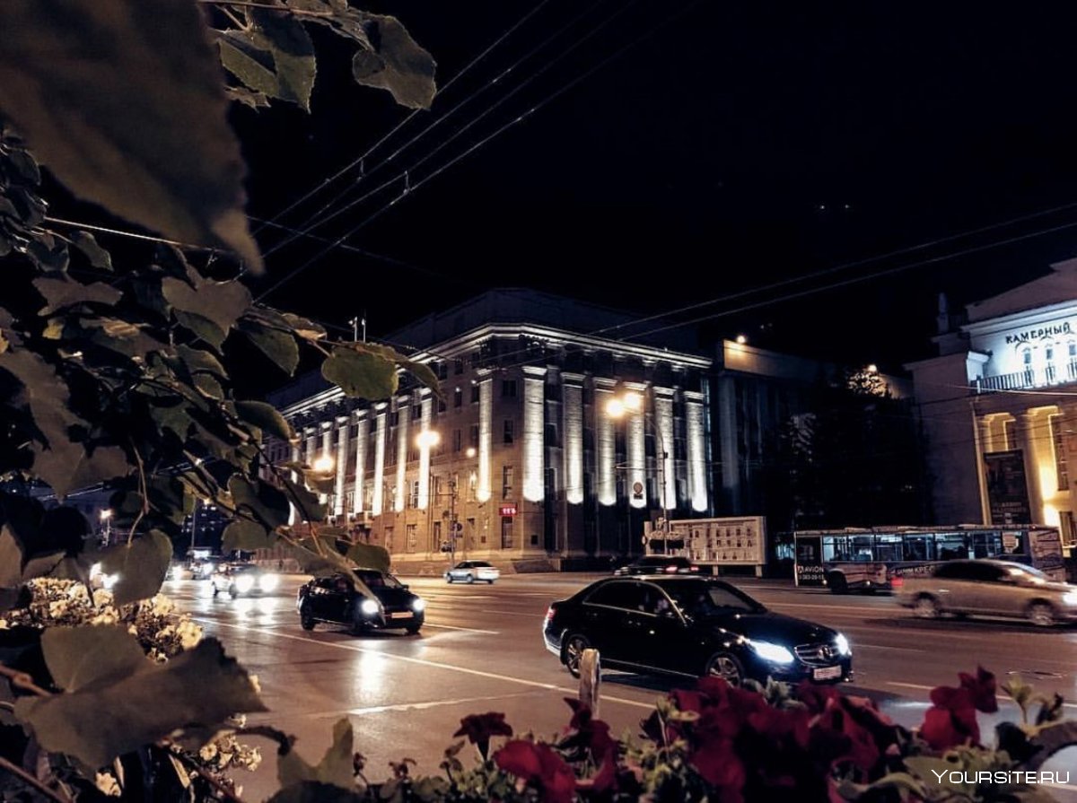 Ночной Новосибирск красный проспект