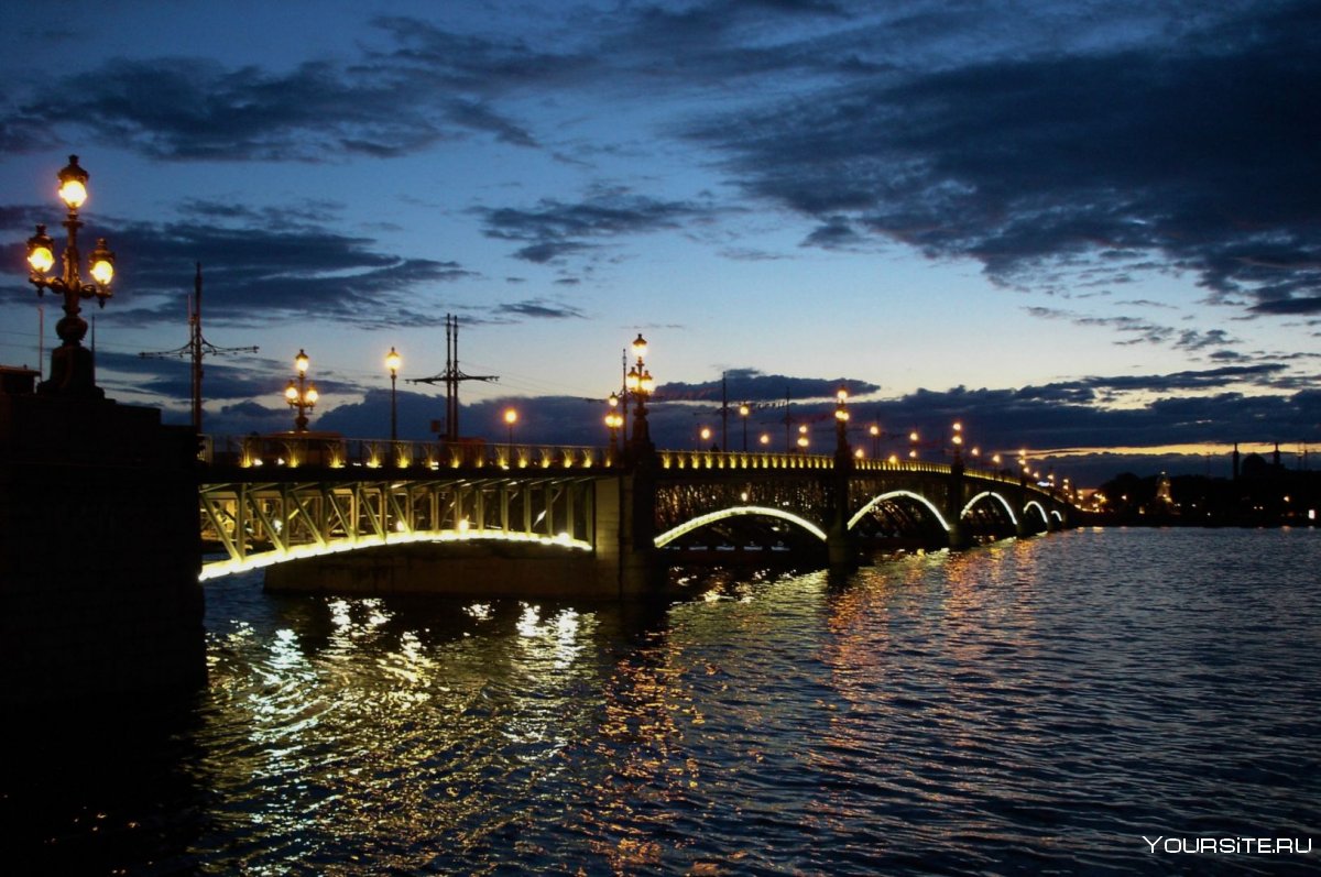 Ночной Петербург Троицкий мост
