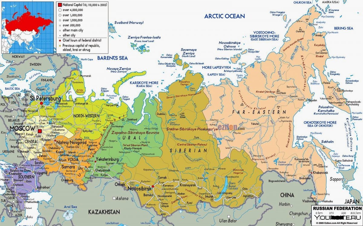 Карта России фото