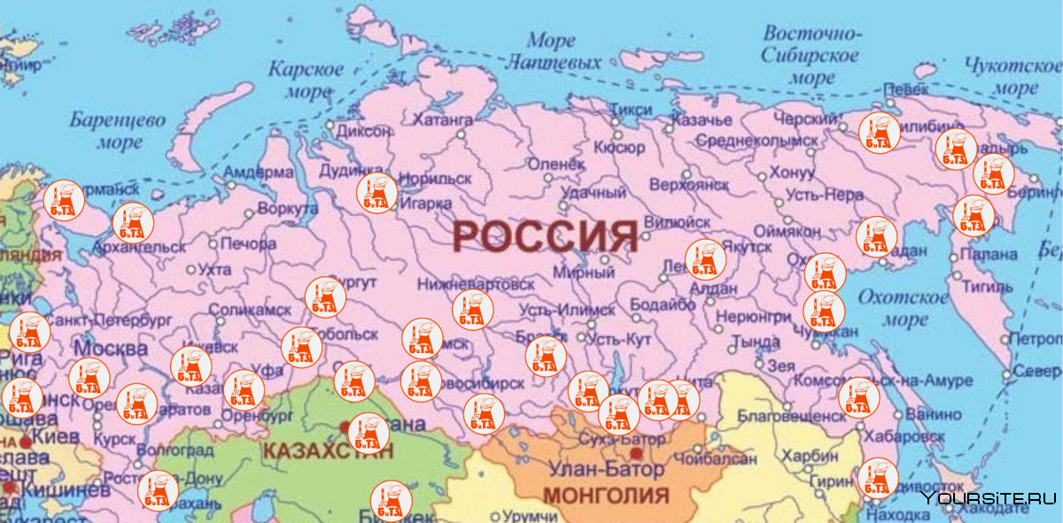 Карта СССР до распада Союза