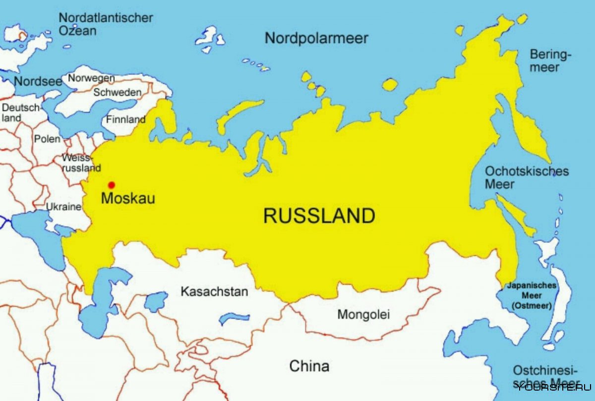 Карта России географическая крупная с городами