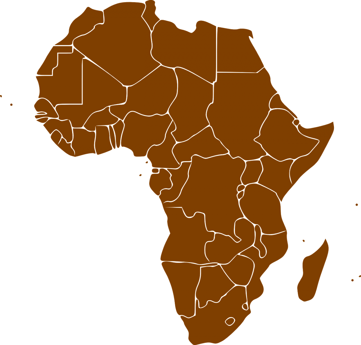 Континент Африка на карте