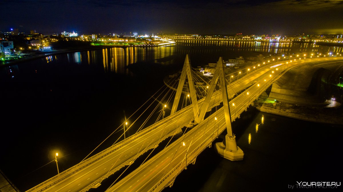Мост Миллениум Казань ночью