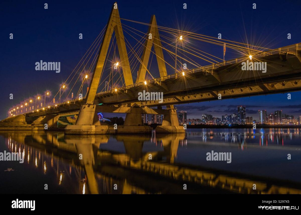 Мост Миллениум Казань зимой