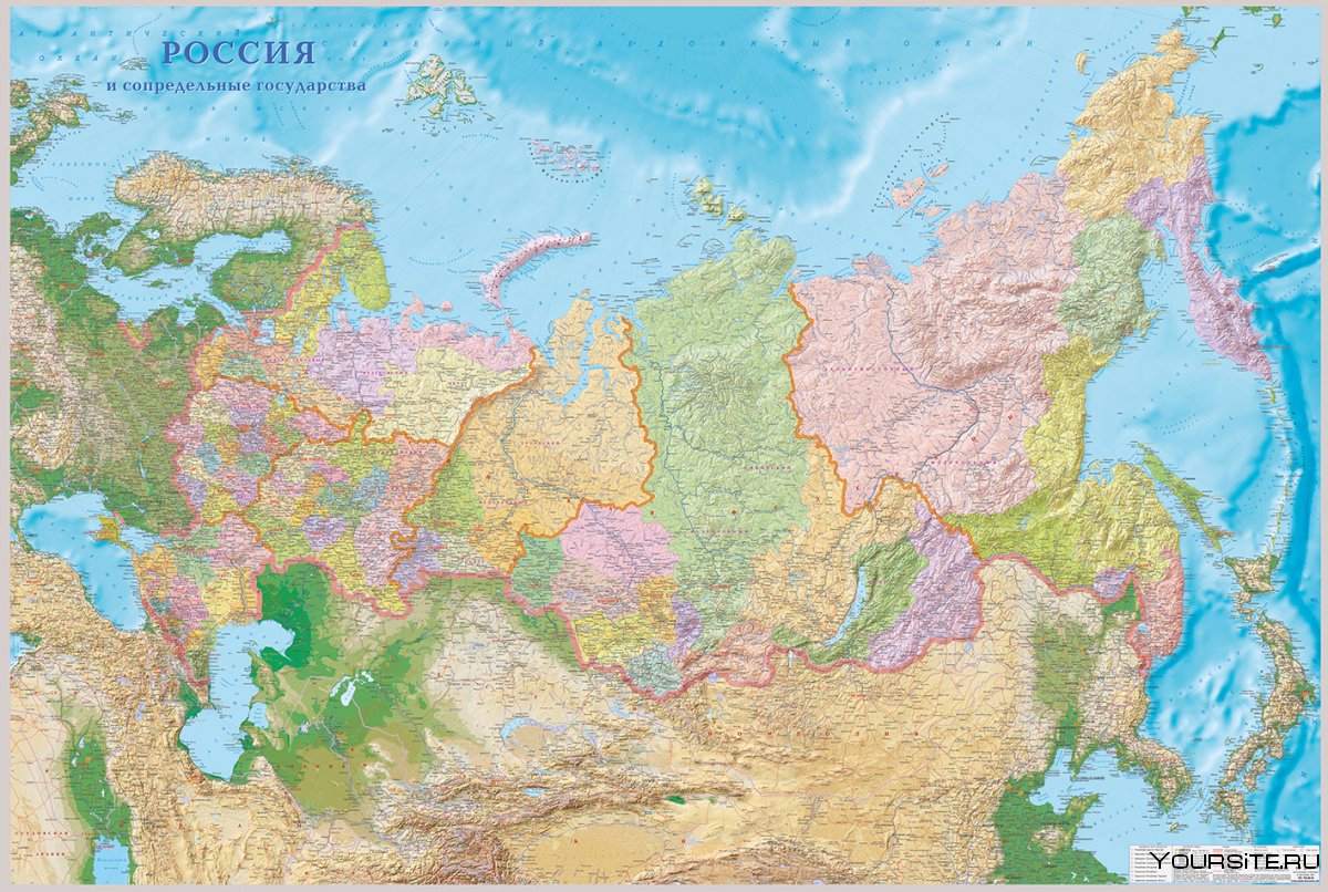 Карта России объемная