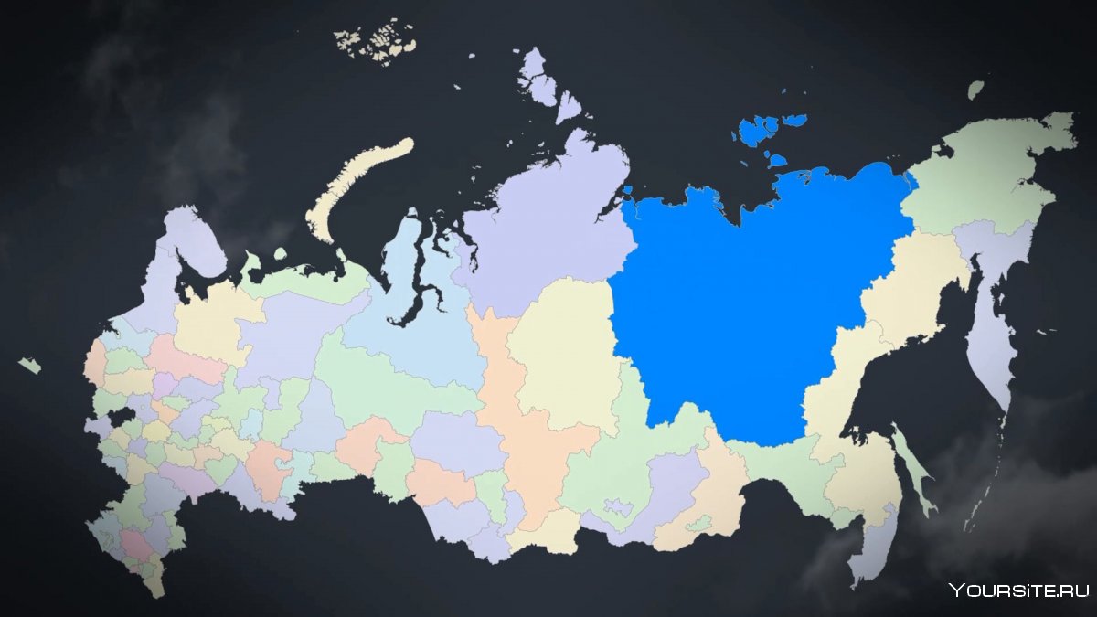 Карта России на черном фоне