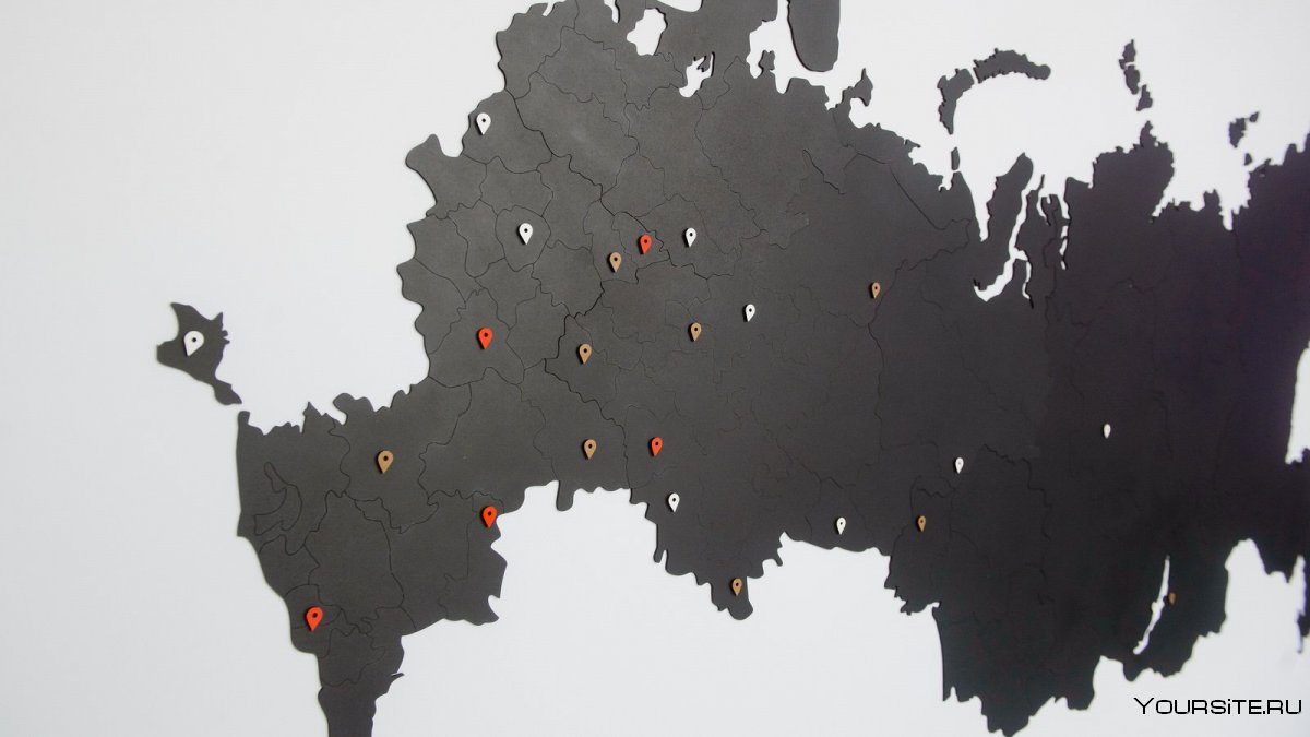Карта России с флажками