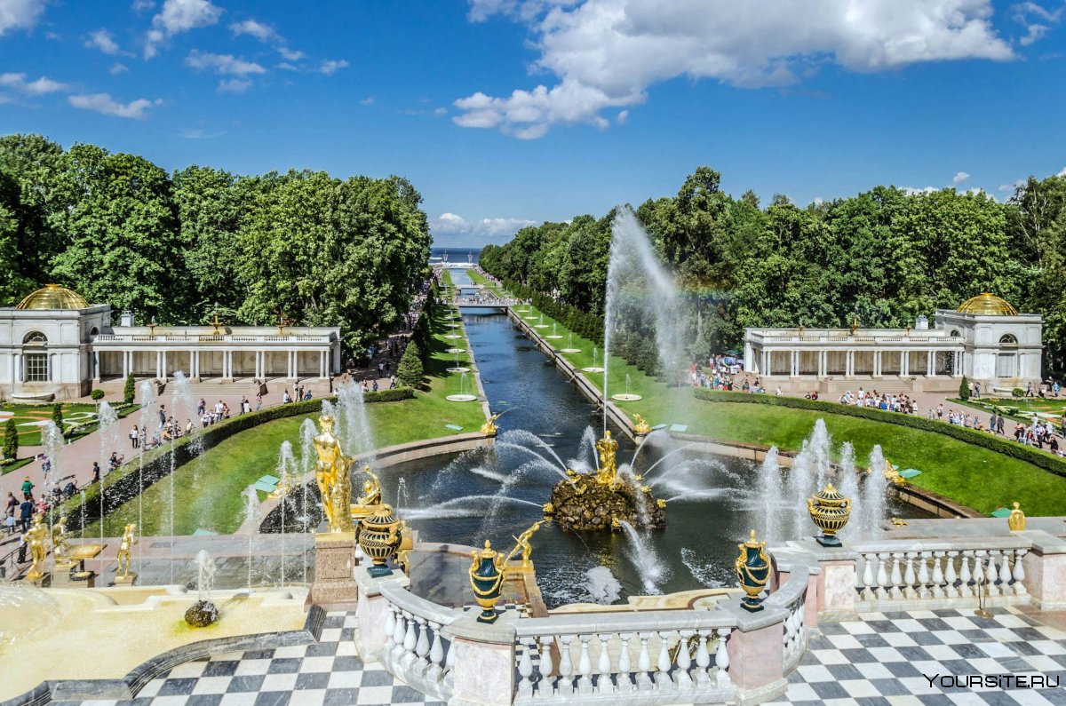 Петродворец фонтаны Нижний парк