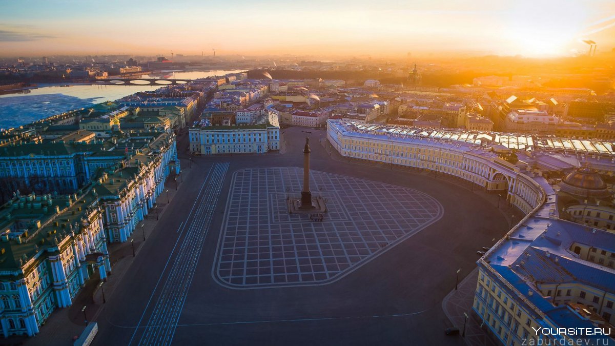 Дворцовая площадь в Санкт-Петербурге вид сверху