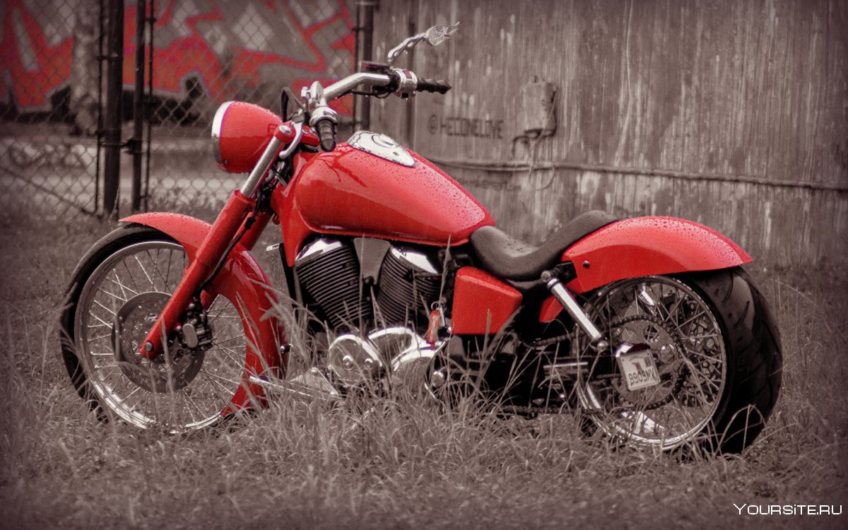 Мотоцикл классика красный