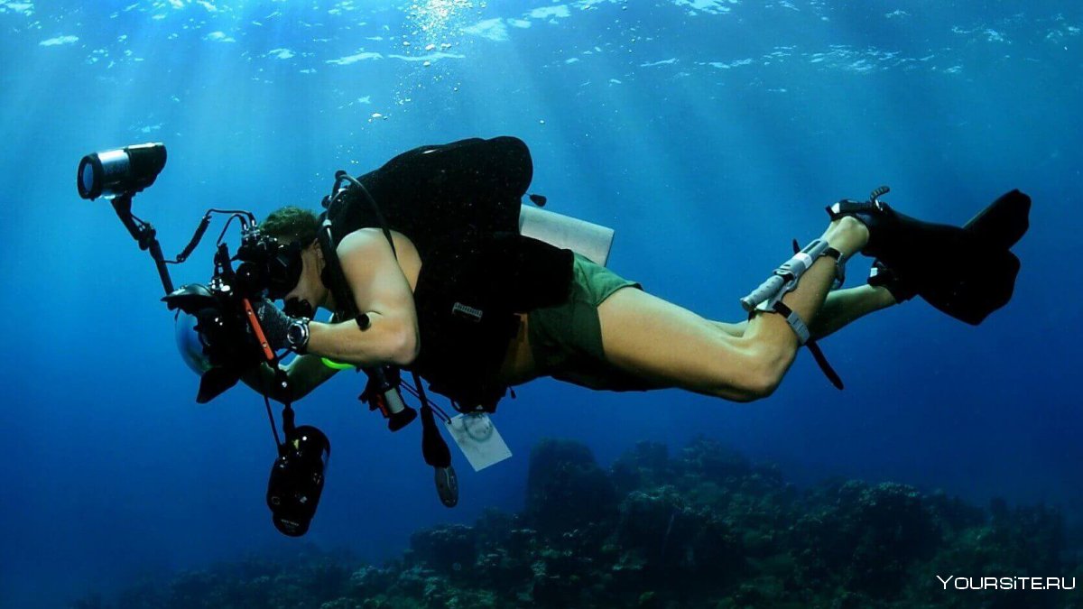 Подводный мир аквалангист