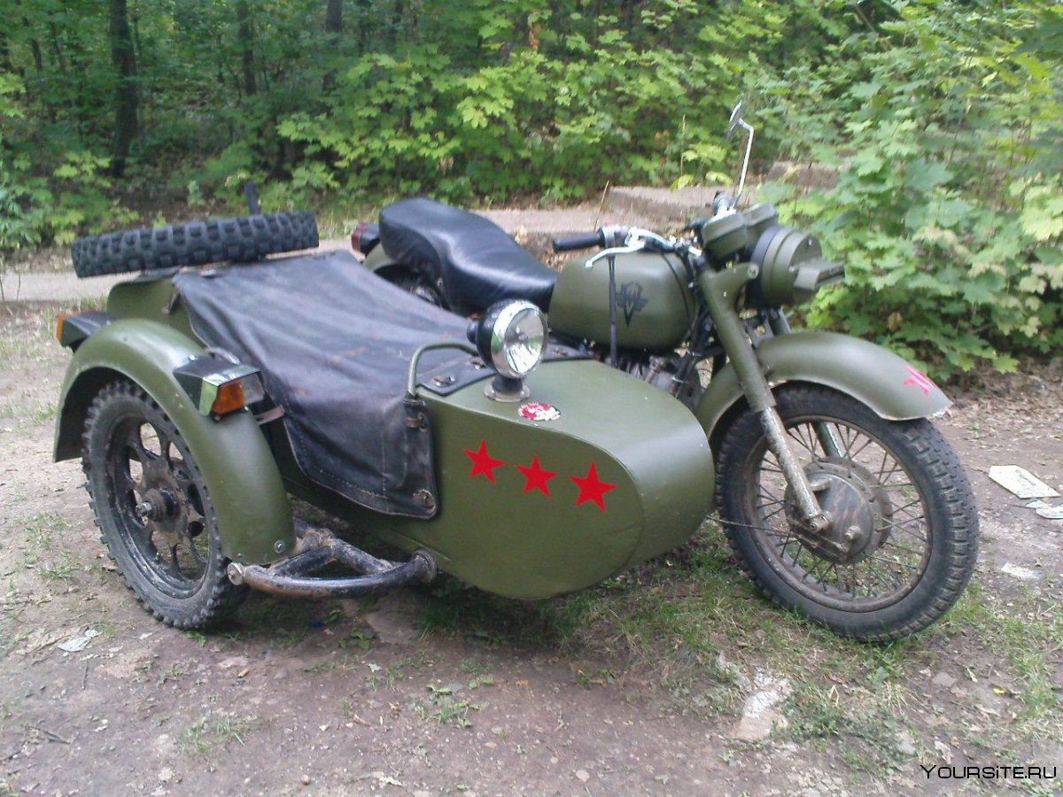 Мотоцикл м-72 с пулеметом