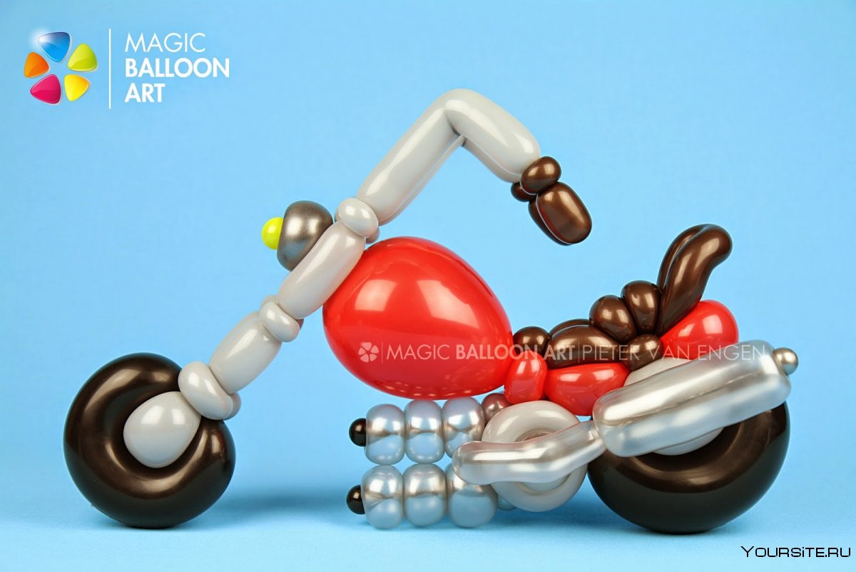 Мотоцикл из шариков простой