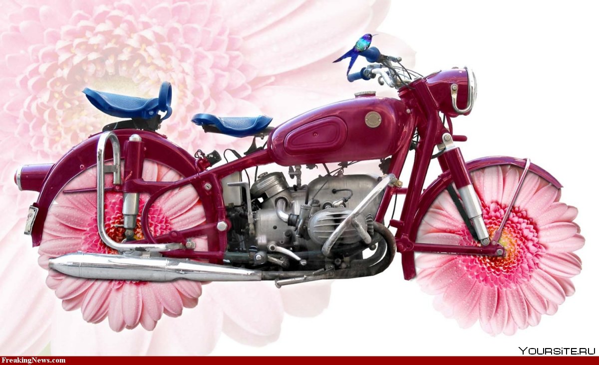 Мотоцикл в цветах