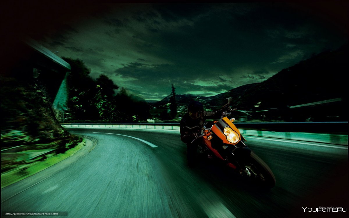 Мотоцикл скорость ночь