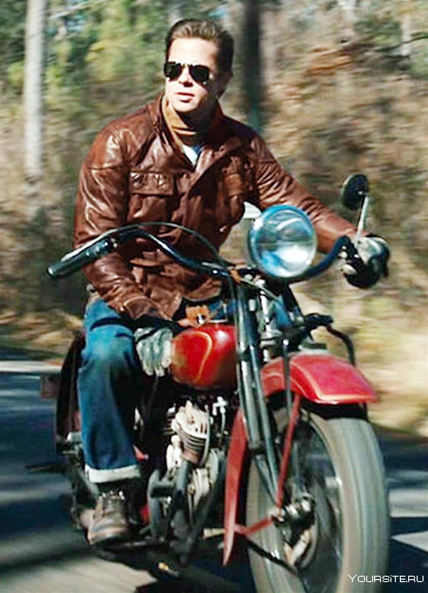 Brad Pitt on Motorcycle