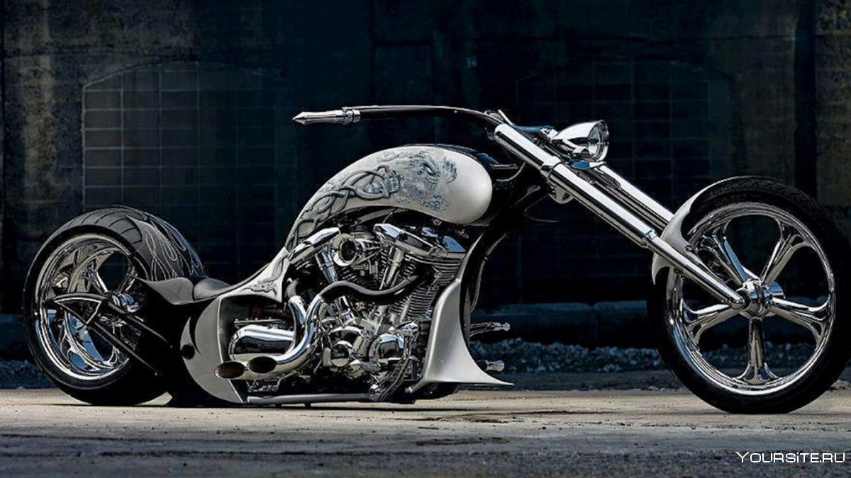 Крутой мотоцикл чоппер