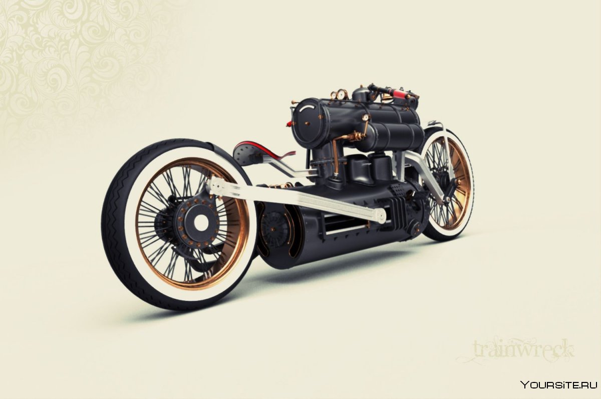 Паровой мотоцикл чёрная Жемчужина
