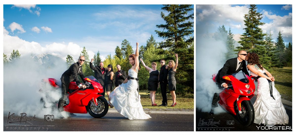 Зима мотоциклы свадьба