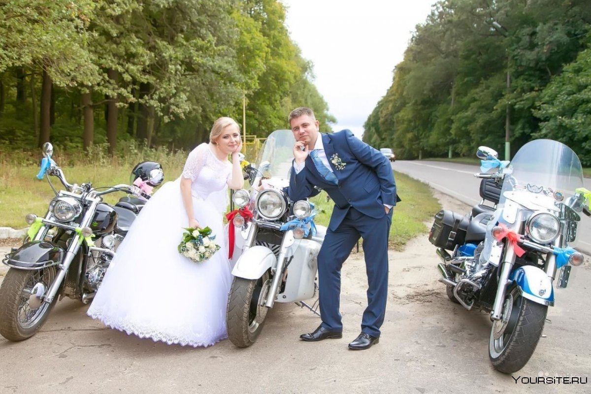 Украшение мотоцикла на свадьбу
